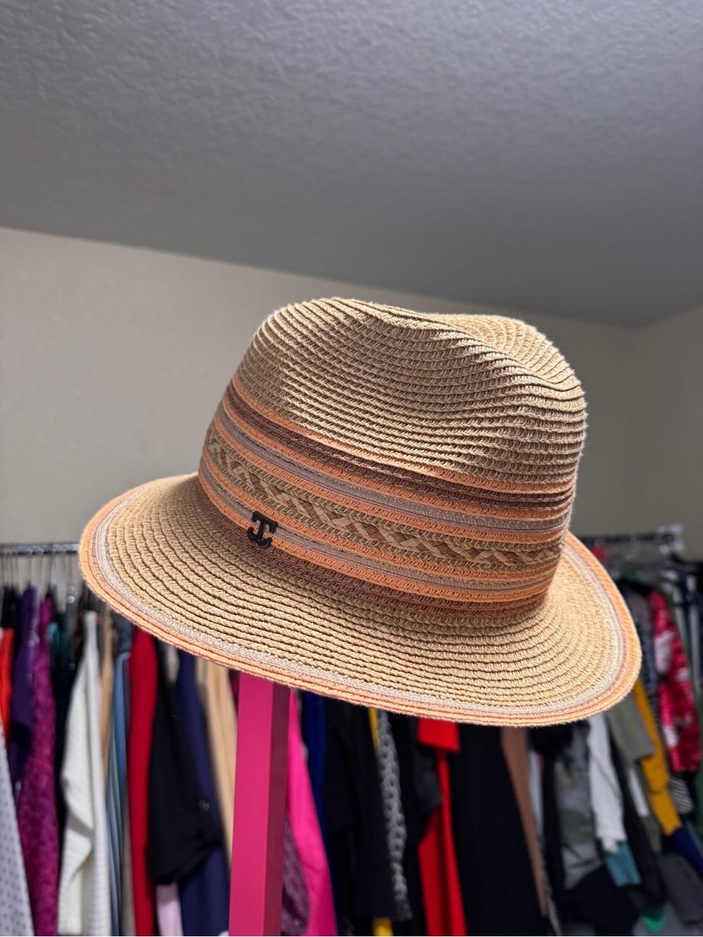 Permanent Vacation Women’sTan Sun Beach Straw Paper Hat One Size